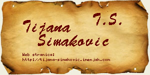Tijana Simaković vizit kartica